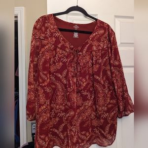 Rust blouse 2x. St John's Bay